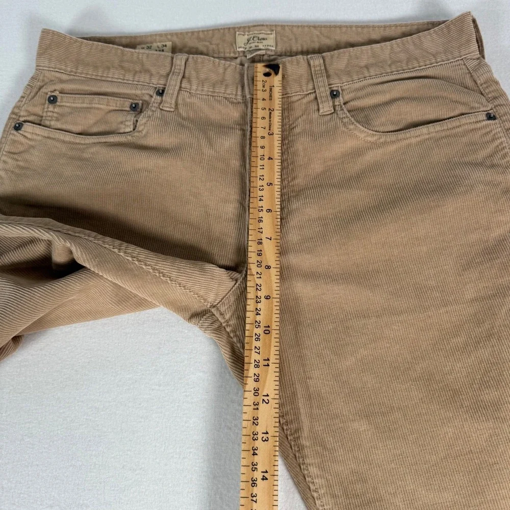 J.Crew 484 Slim Fit Pants Mens 32x34 Tan Cotton Corduroy Preppy Classic Trousers